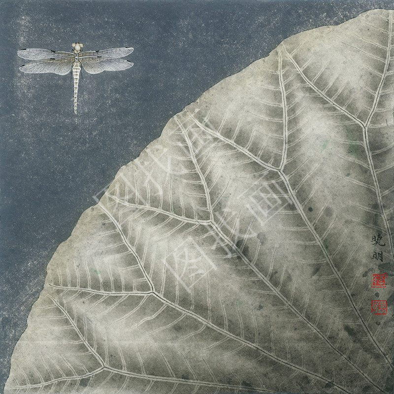 近现代 李晓明 莲之语系列之五 30x30cm